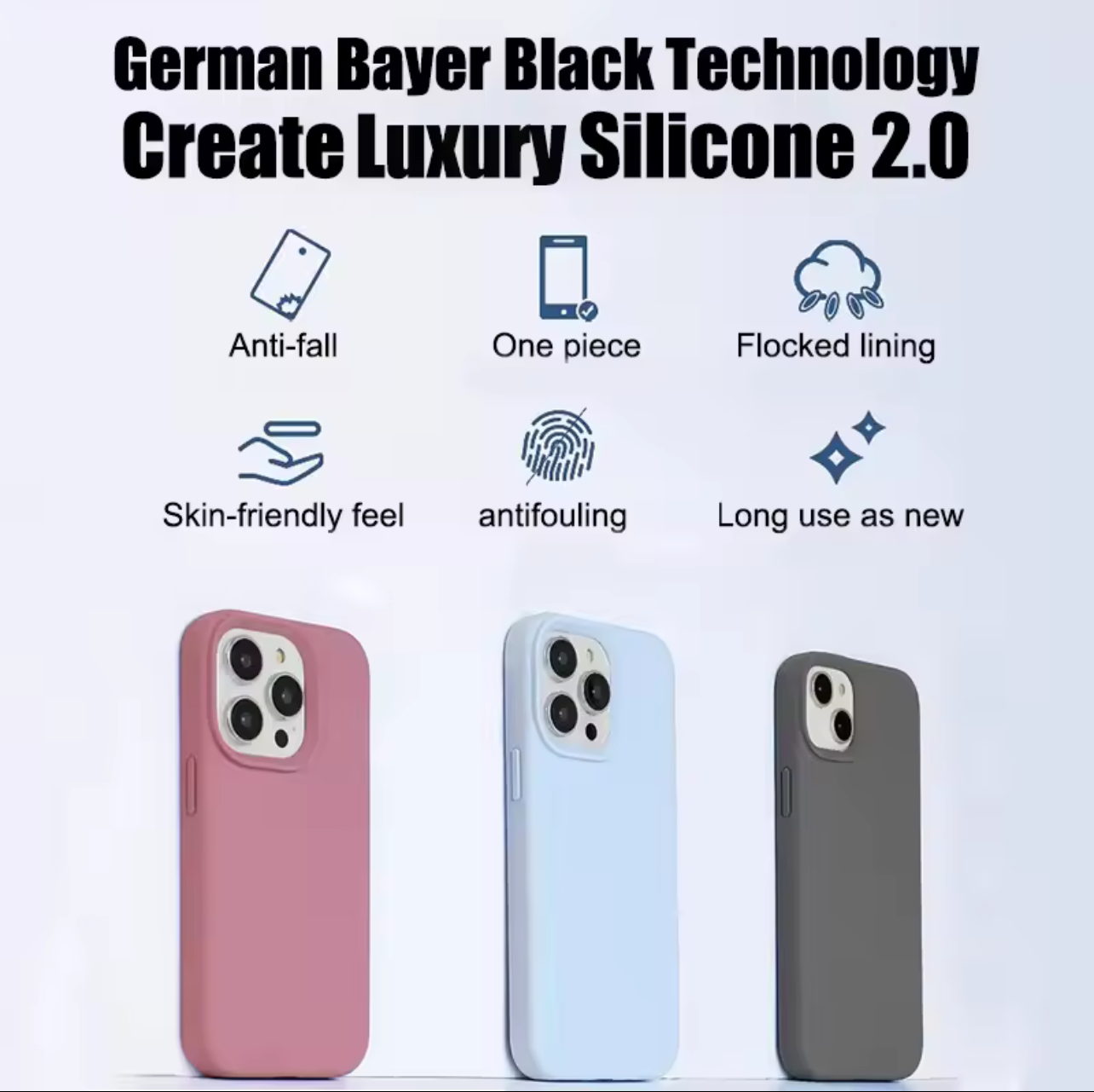 Coque de téléphone en Silicone liquide de luxe