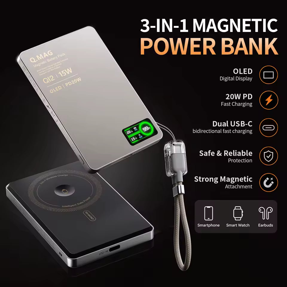 Batterie externe portable magnétique